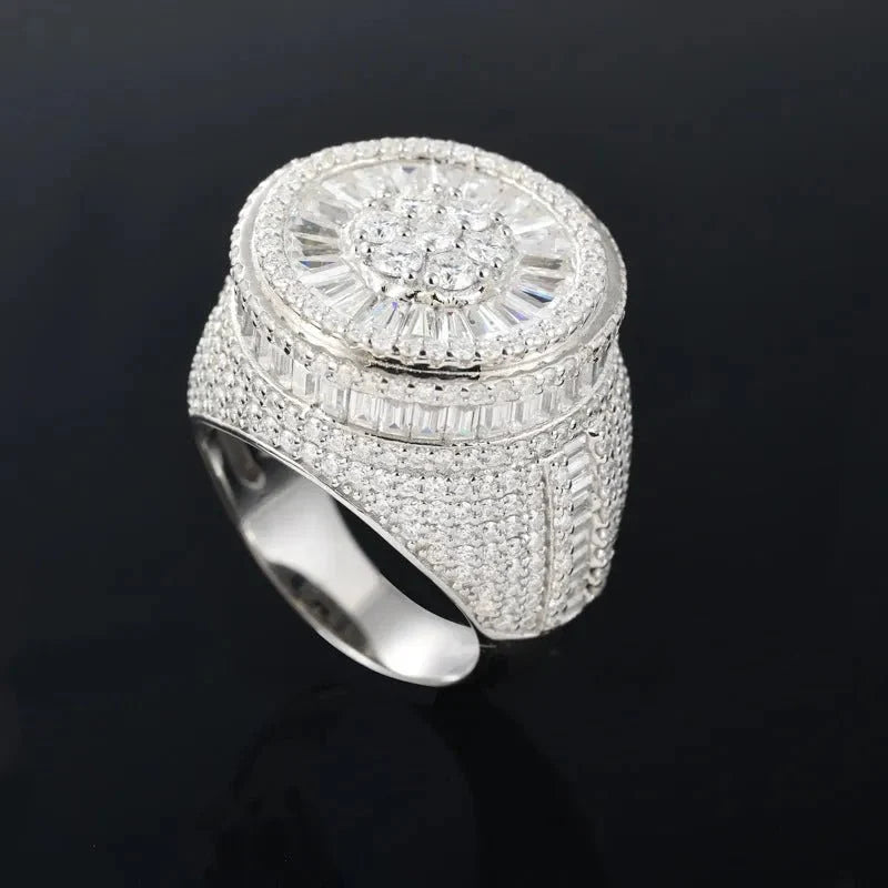 S925 VVS Moissanite Round Ice Ring