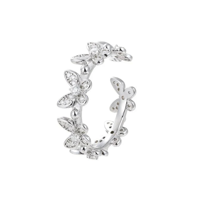 S925 VVS Moissanite Butterfly Open Ring