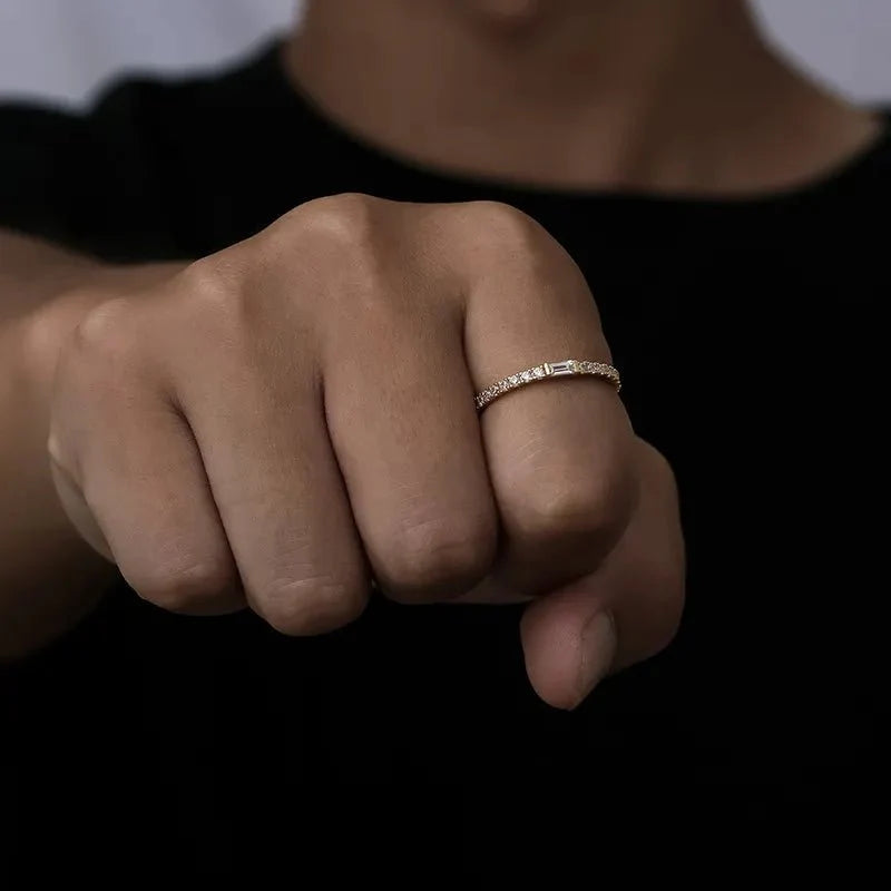 S925 VVS Rectangular Couple Ring
