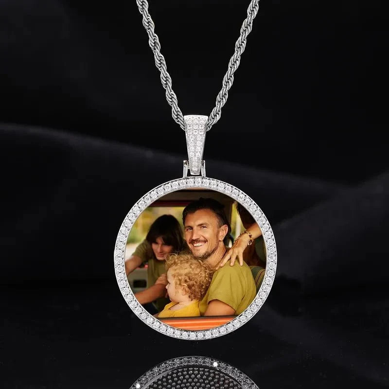 Photo Custom Round Pendant in Rose Gold - 45mm