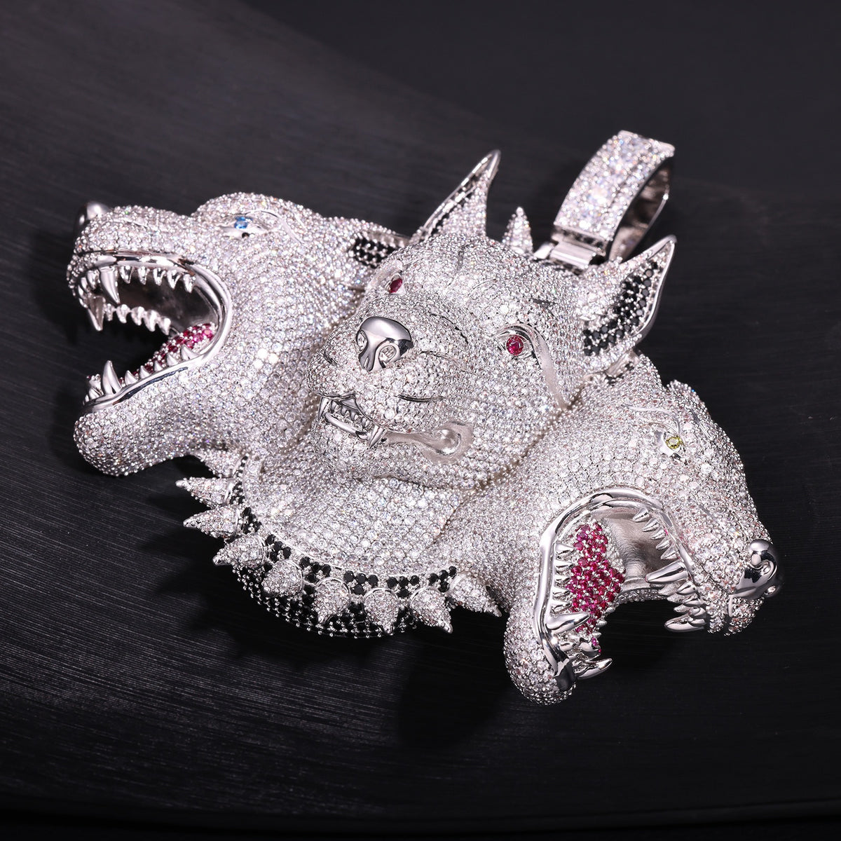 Cerberus Pendant in White Gold