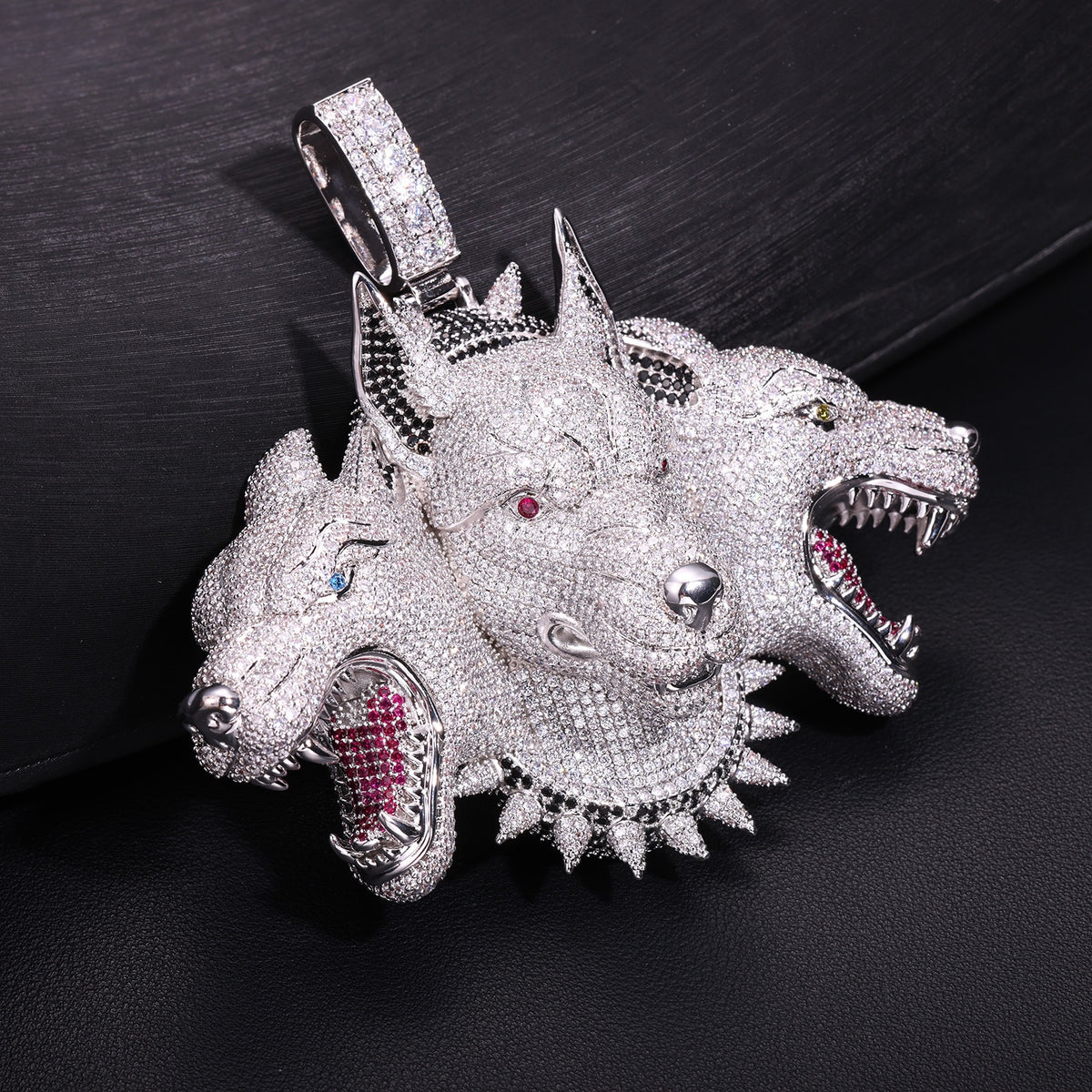Cerberus Pendant in White Gold