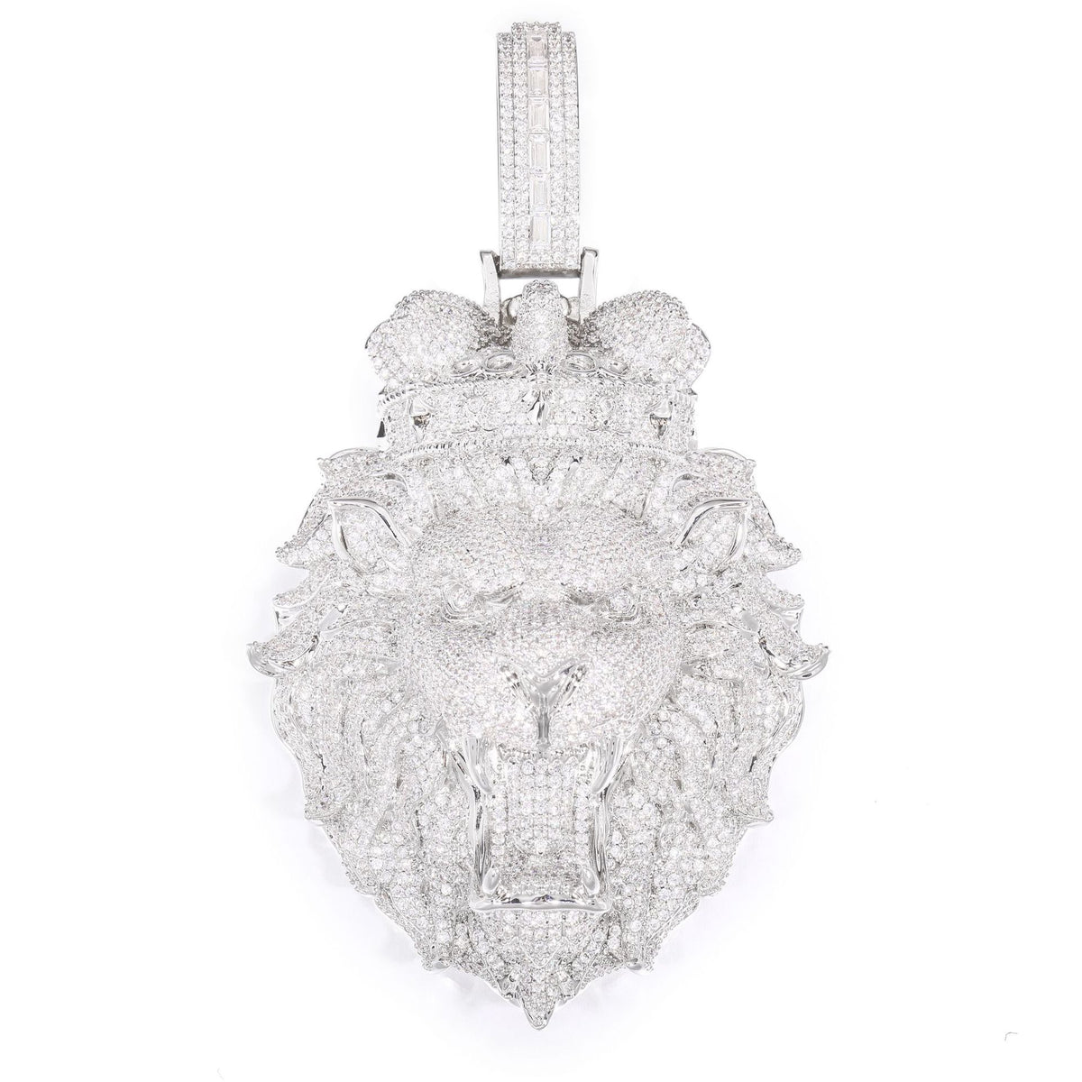 AURXYA Regal Lion Pendant with CZ Tennis Chain