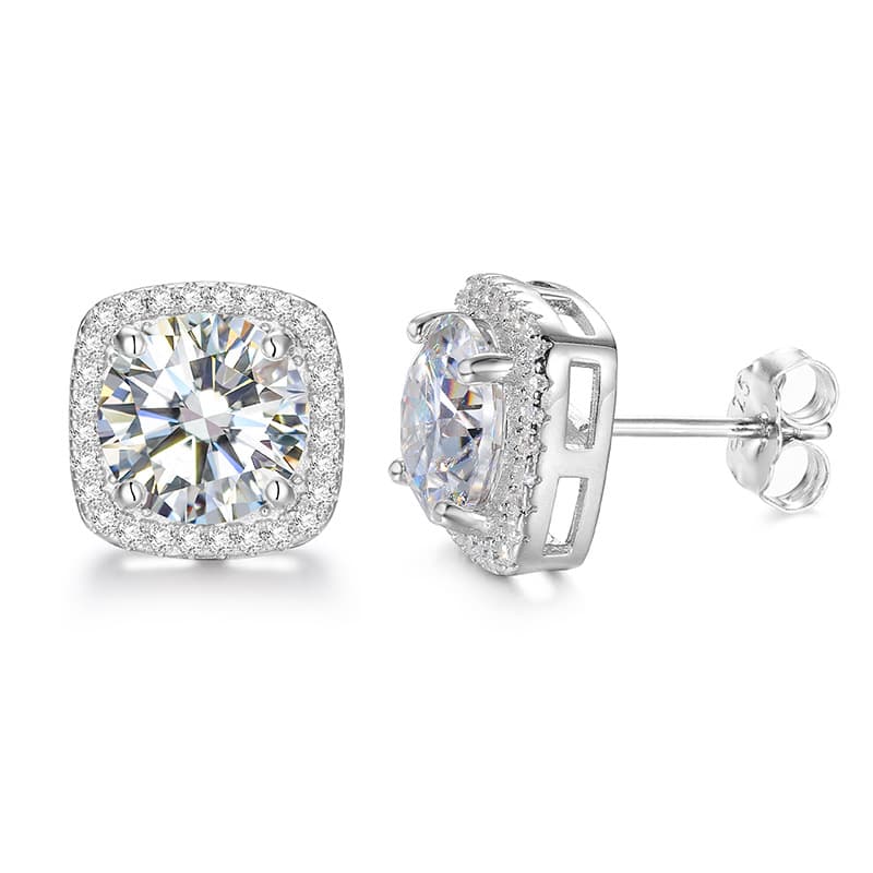 S925 Square Ice Sugar VVS Moissanite Earring