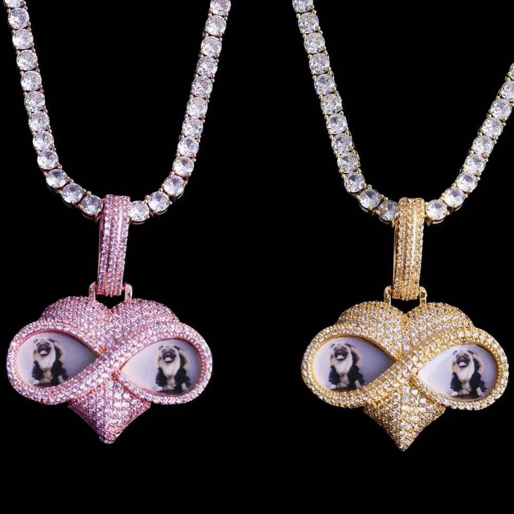 Beloved Eyes Solid Custom Photo Heart Pendant - 50mm
