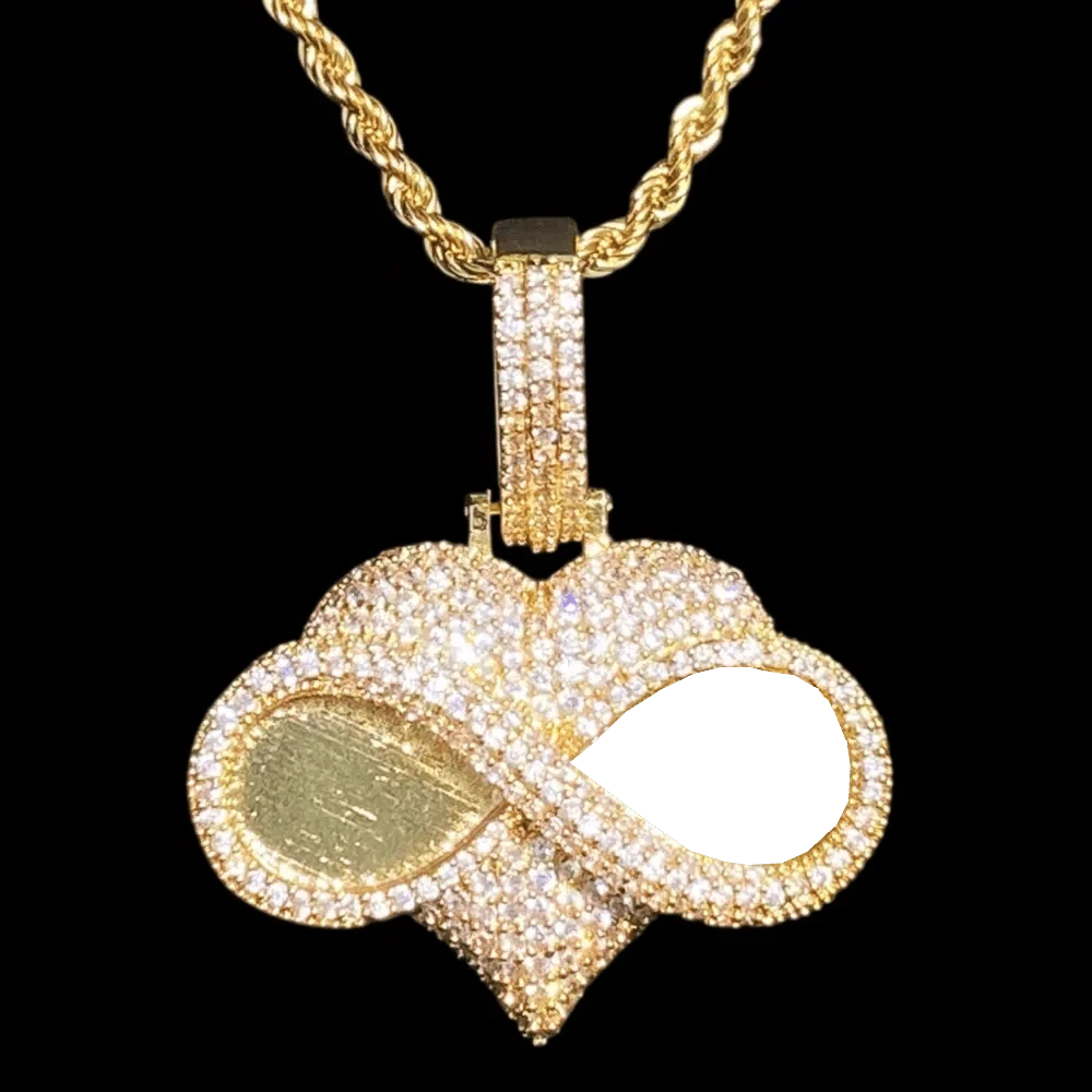 Beloved Eyes Solid Custom Photo Heart Pendant - 50mm