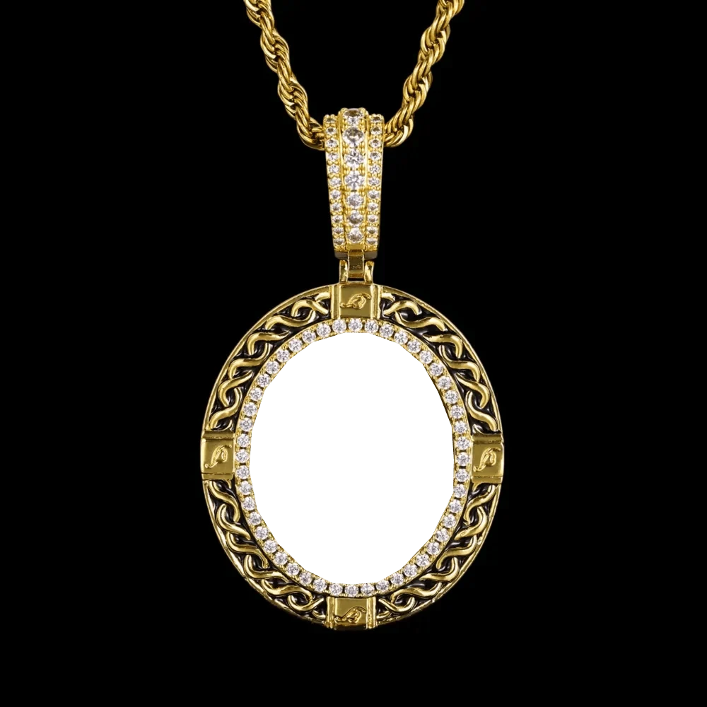 Classic Solid Round Custom Photo Pendant - 35mm