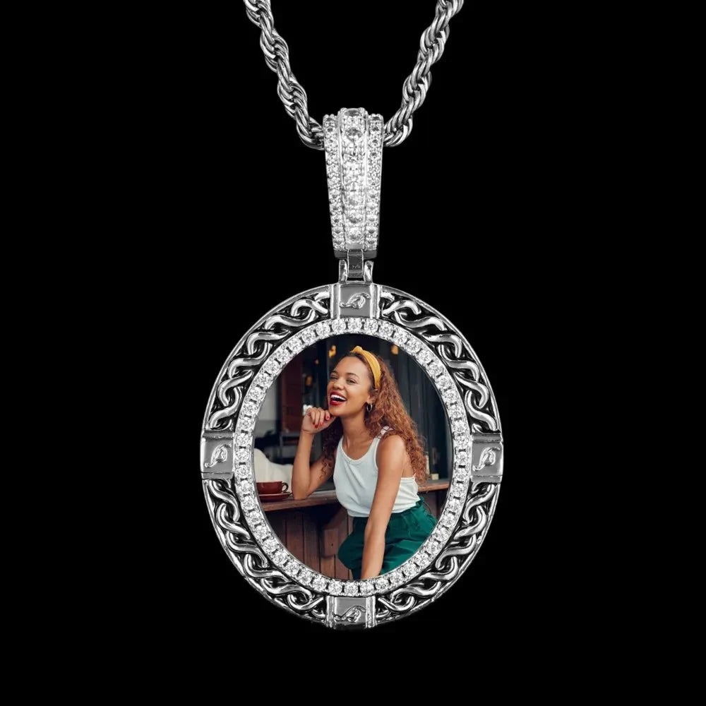 Classic Solid Round Custom Photo Pendant - 35mm