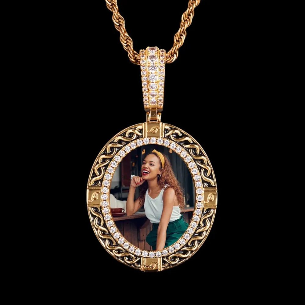 Classic Solid Round Custom Photo Pendant - 35mm