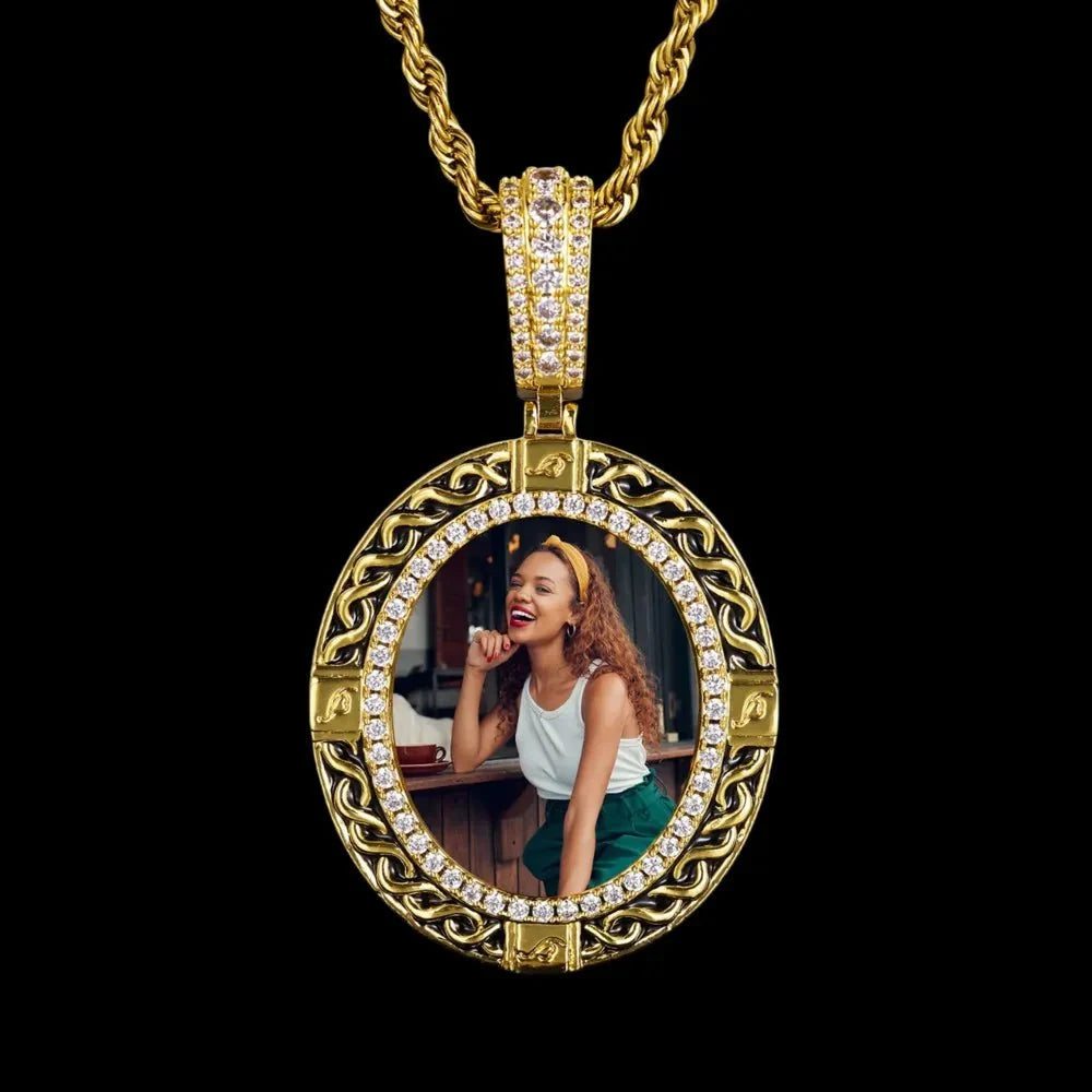 Classic Solid Round Custom Photo Pendant - 35mm