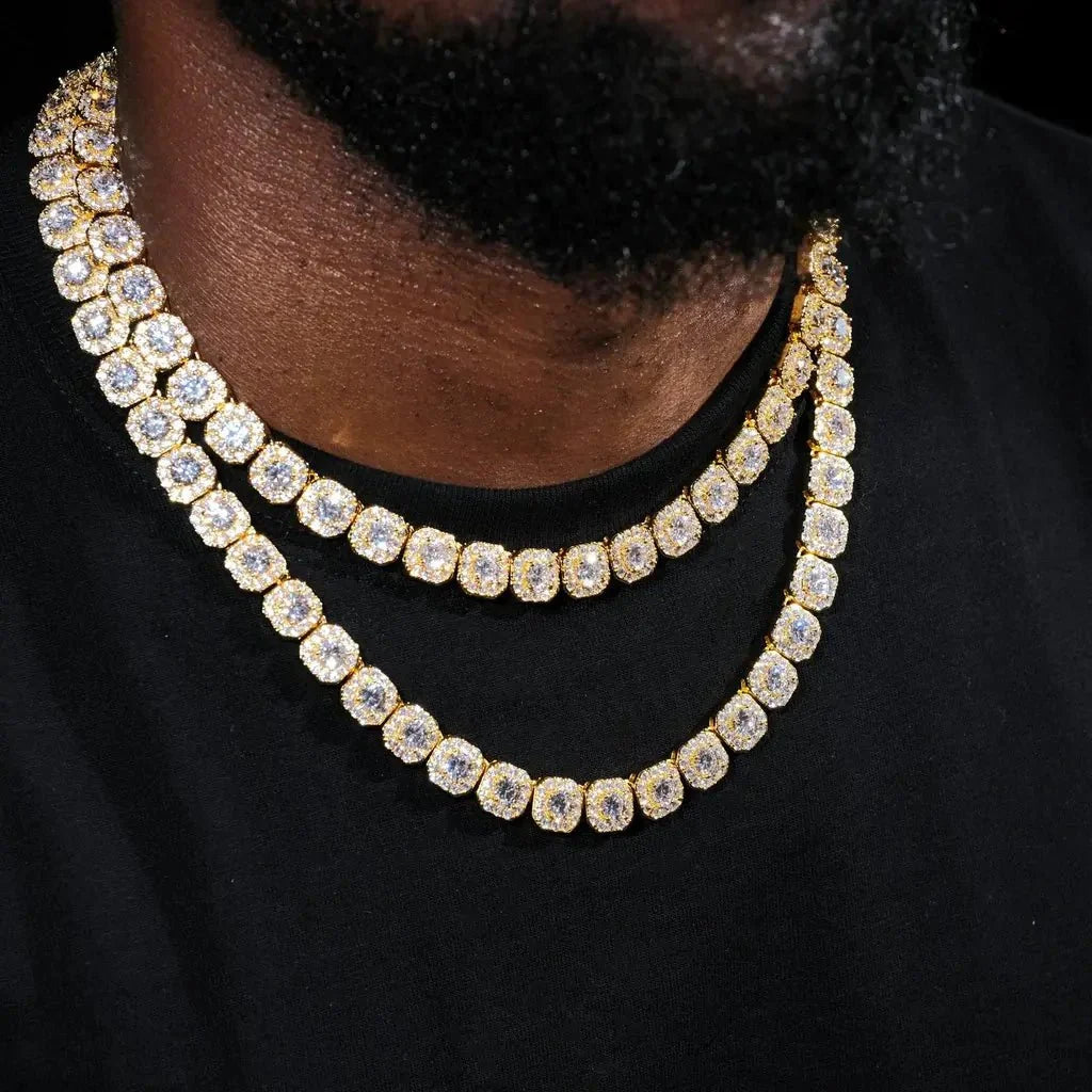Clustered Tennis Chain in 18K Gold