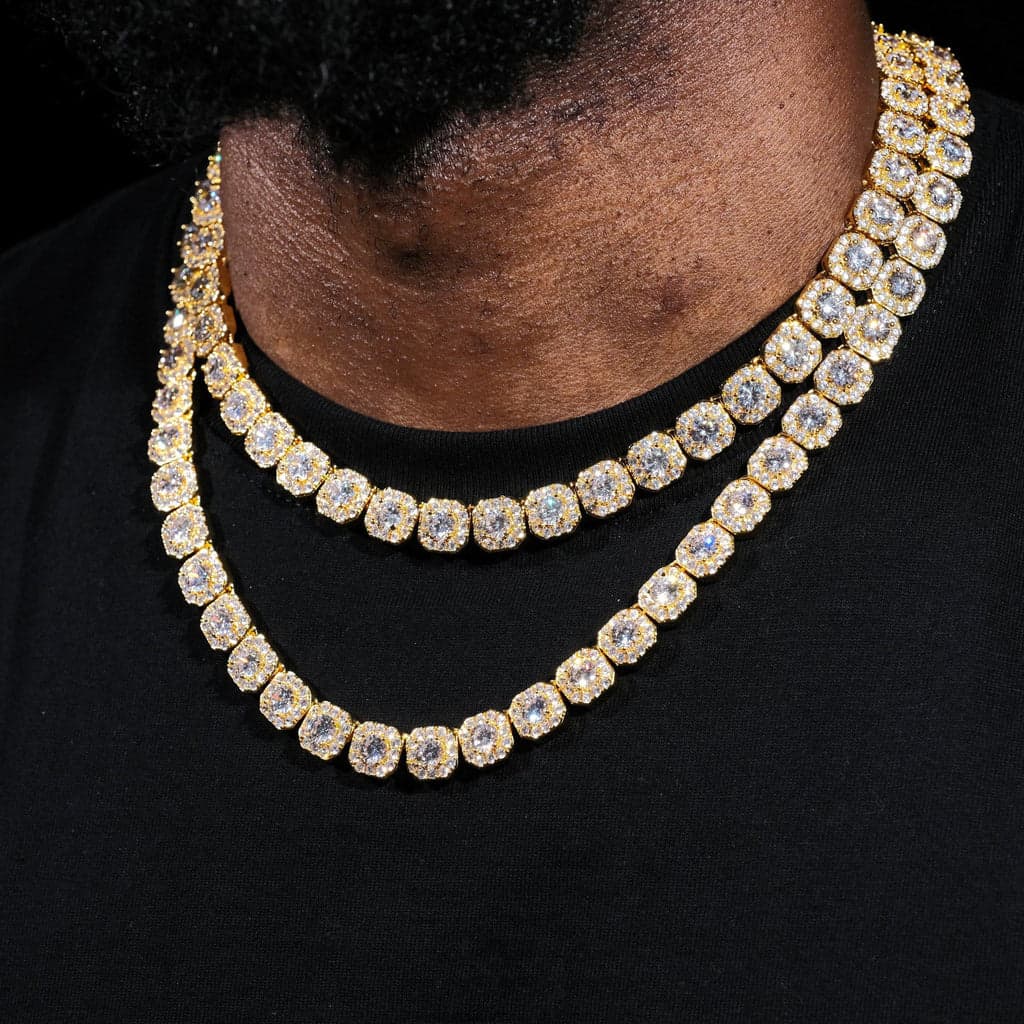 Clustered Tennis Chain in 18K Gold