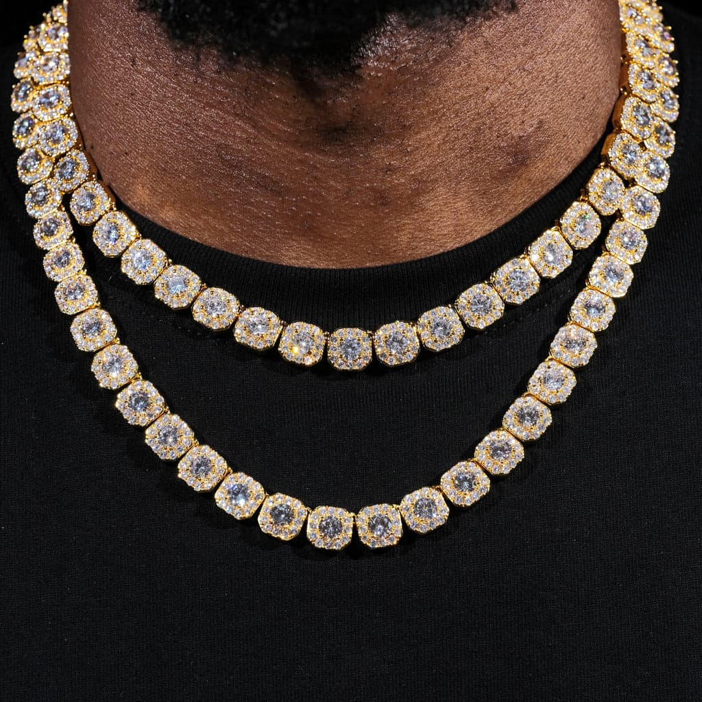 Clustered Tennis Chain in 18K Gold