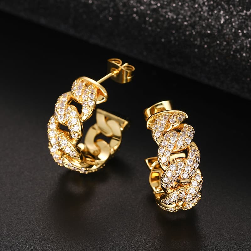 Cuban-Inspired Diamond Ear Studs | VVS High Carbon Stones