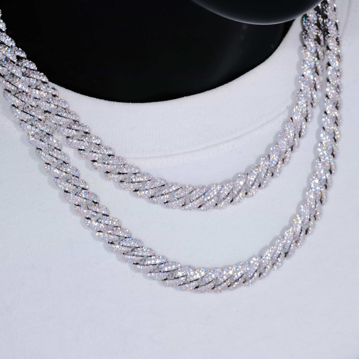 Cuban Link Chain in White Gold/18K Gold - 10mm