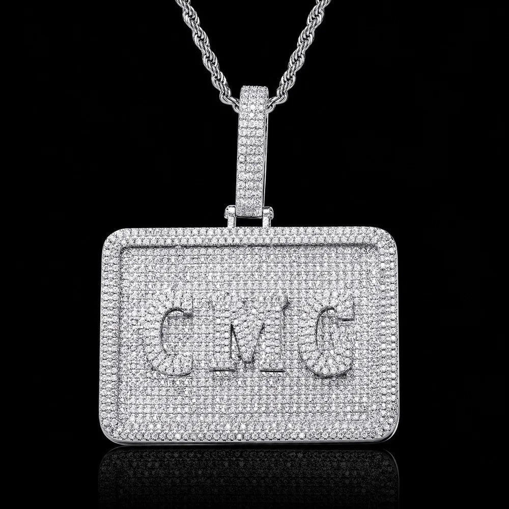 Custom 3D Letter Medium Rectangular Pendant