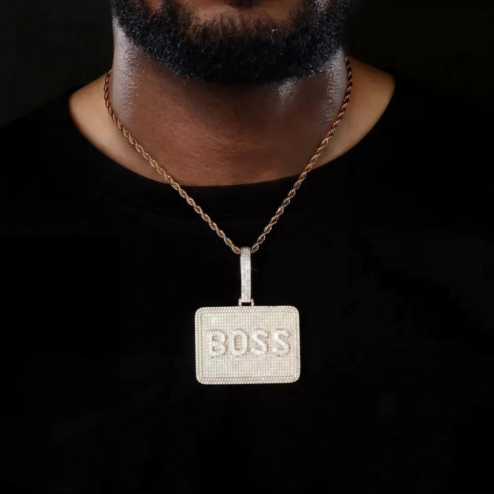 Custom 3D Letter Medium Rectangular Pendant – 57mm