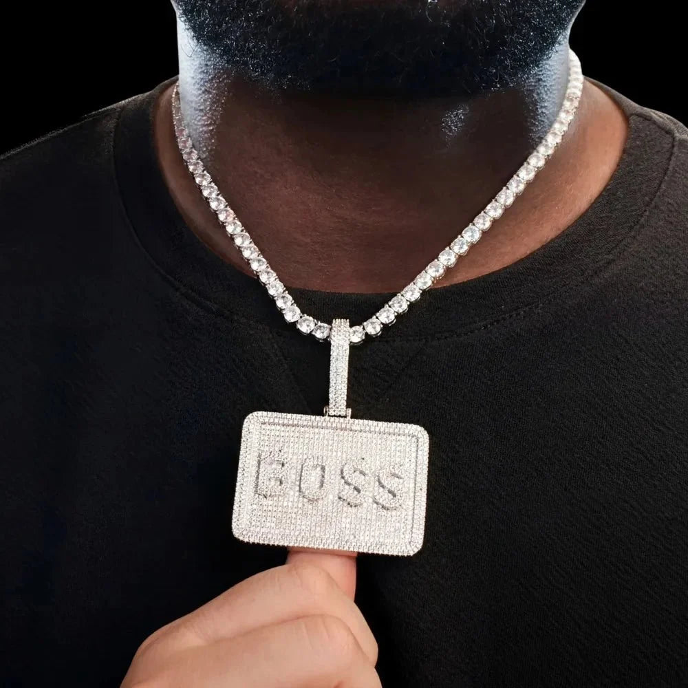 Custom 3D Letter Medium Rectangular Pendant