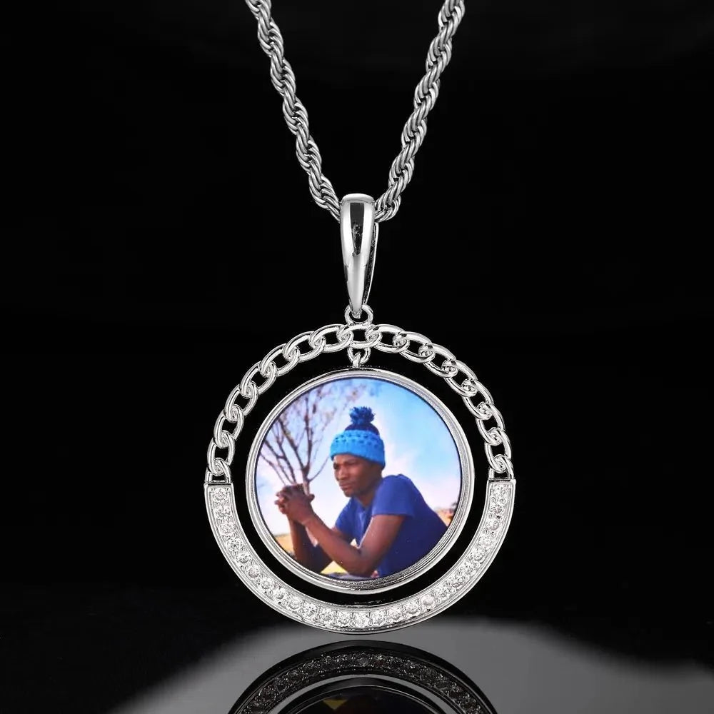 Custom Cuban Swing Photo Round Pendant - 38mm
