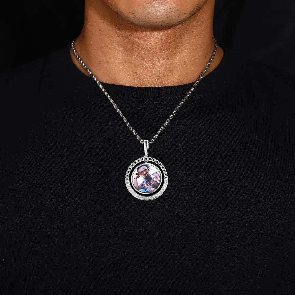 Custom Cuban Swing Photo Round Pendant - 38mm