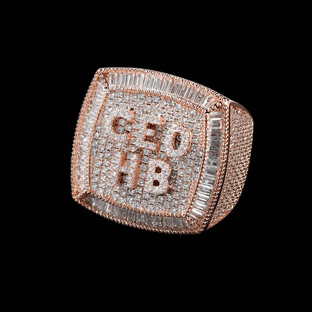 Custom Diamond 3D Iced-Out Letter Ring – 29mm