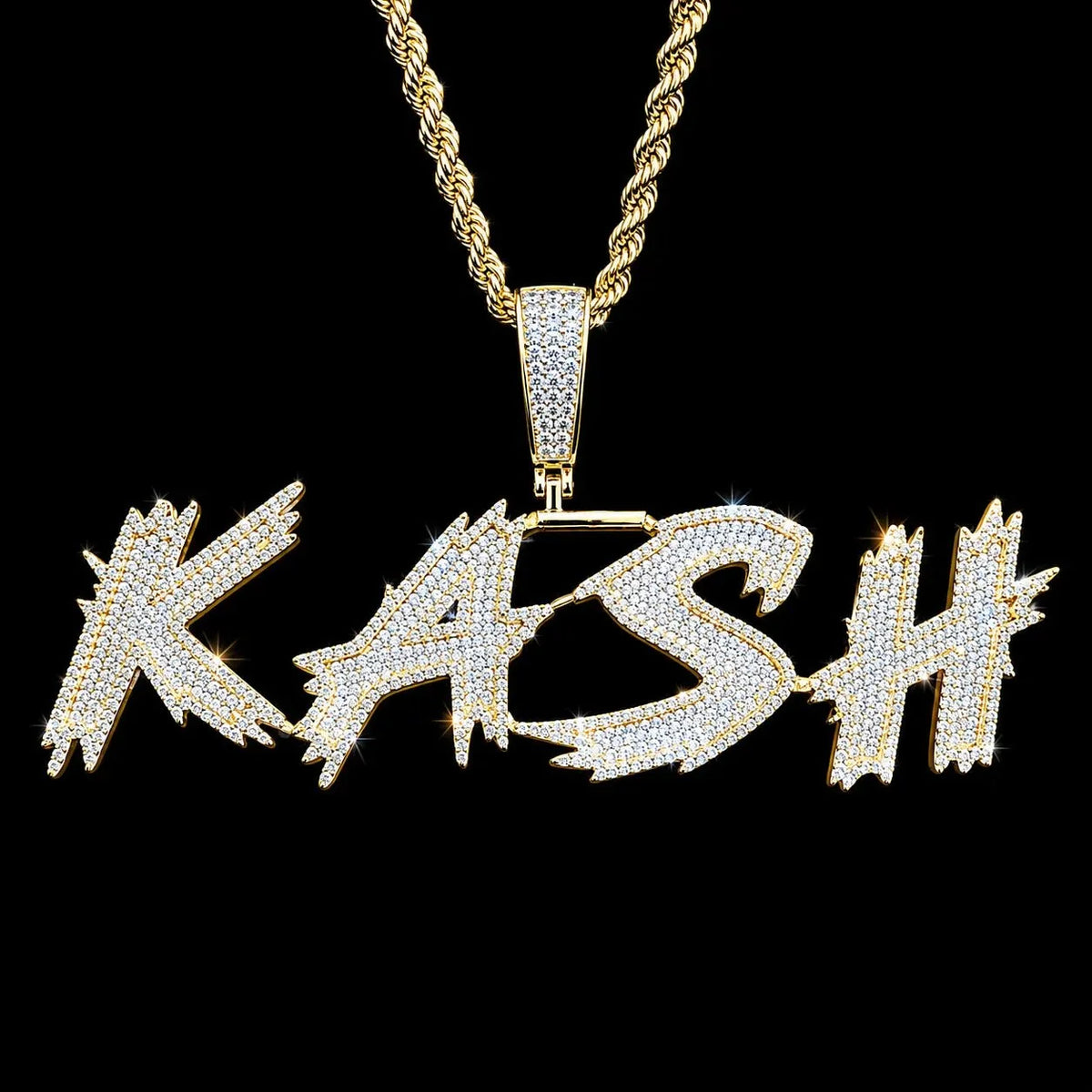 Custom Diamond-Set Spiked Letter Pendant