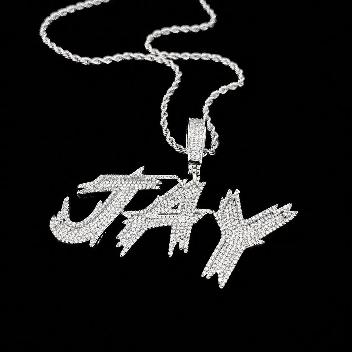 Custom Diamond-Set Spiked Letter Pendant