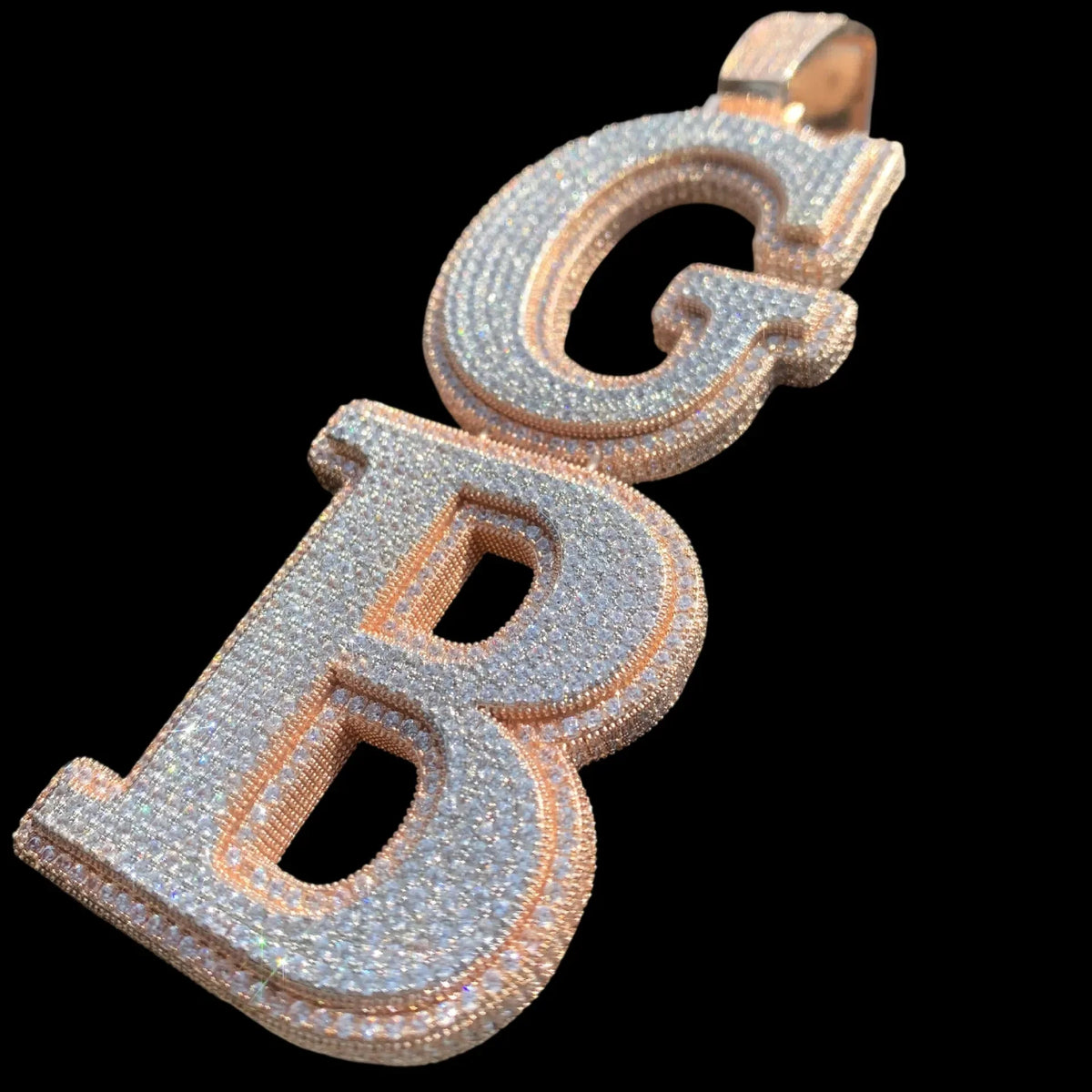 Custom Double-Layer Vertical-Split Letter Pendant