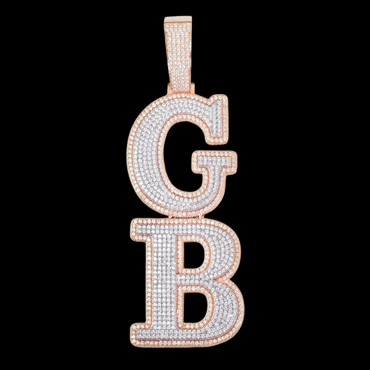 Custom Double-Layer Vertical-Split Letter Pendant