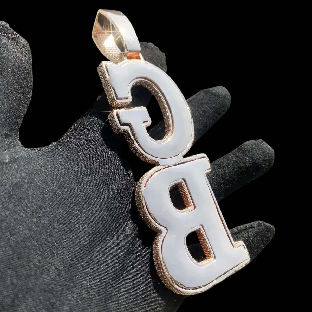 Custom Double-Layer Vertical-Split Letter Pendant