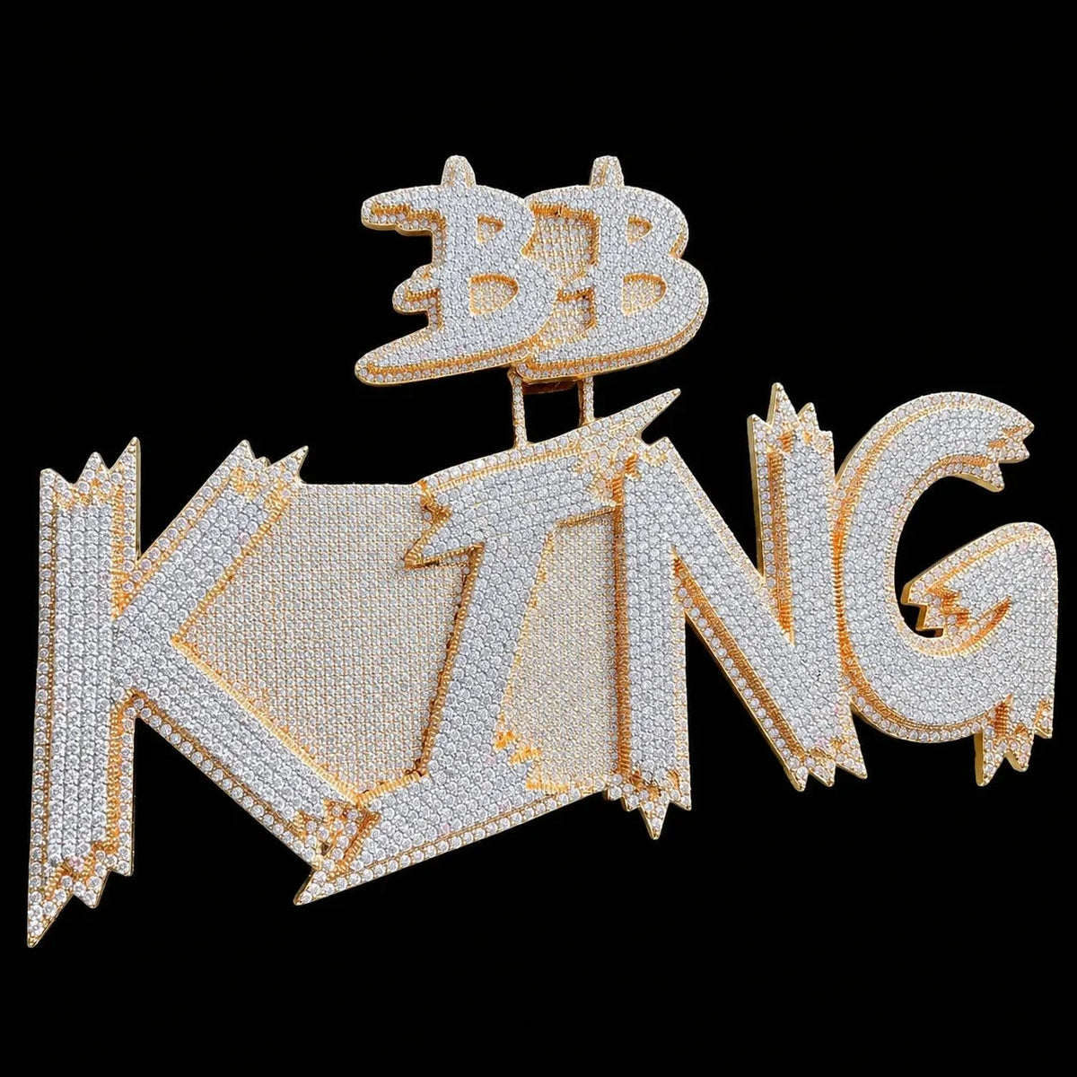 Custom Double-Row Diamond-Set Oversized Letter Pendant
