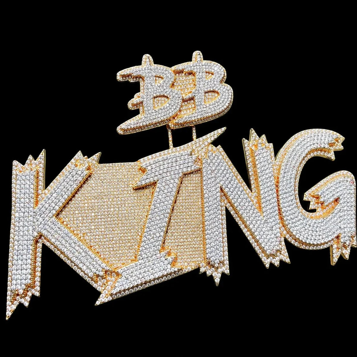 Custom Double-Row Diamond-Set Oversized Letter Pendant