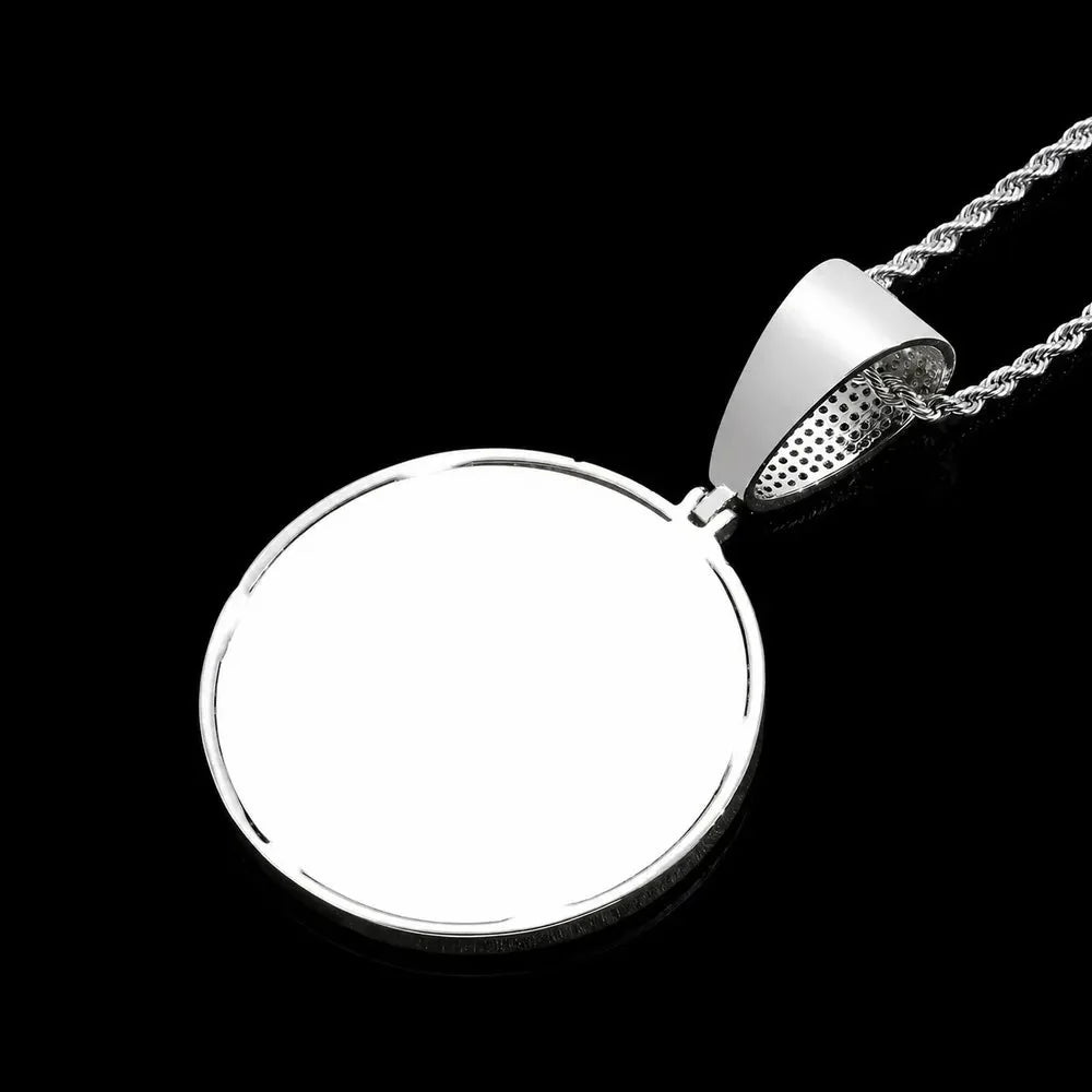 Custom Iced-Out 3D Letter Medium Round Pendant – 55mm