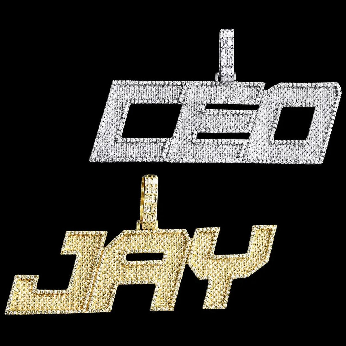 Custom Large Iced-Out Letter Name Pendant