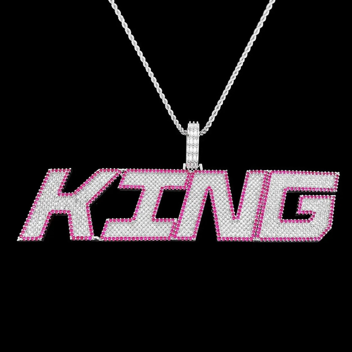 Custom Large Iced-Out Letter Name Pendant