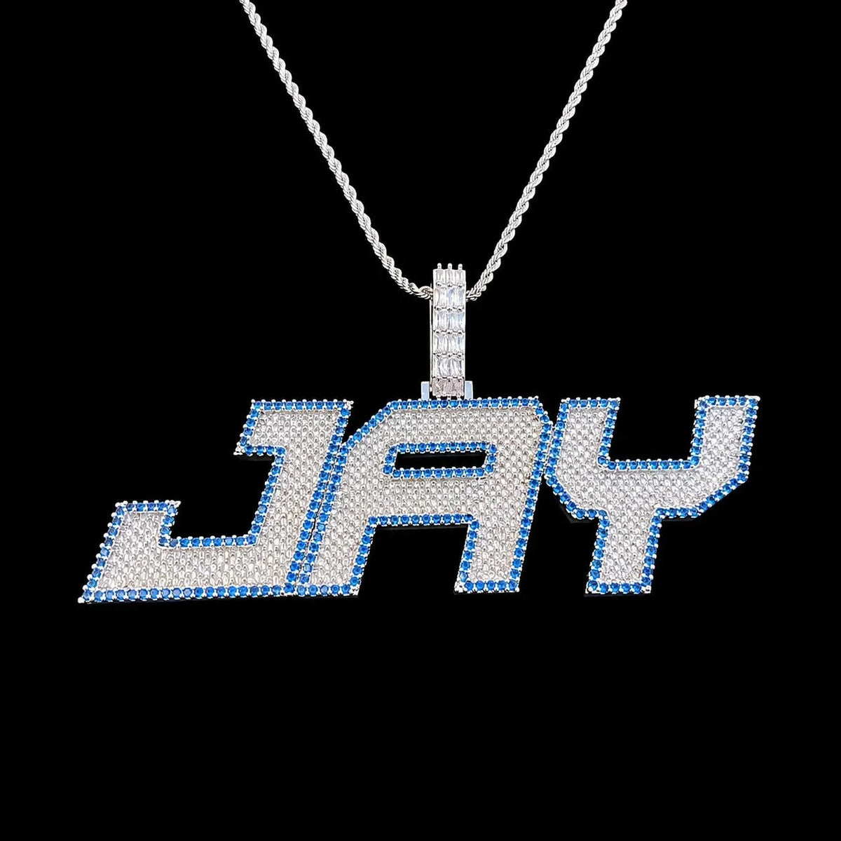 Custom Large Iced-Out Letter Name Pendant