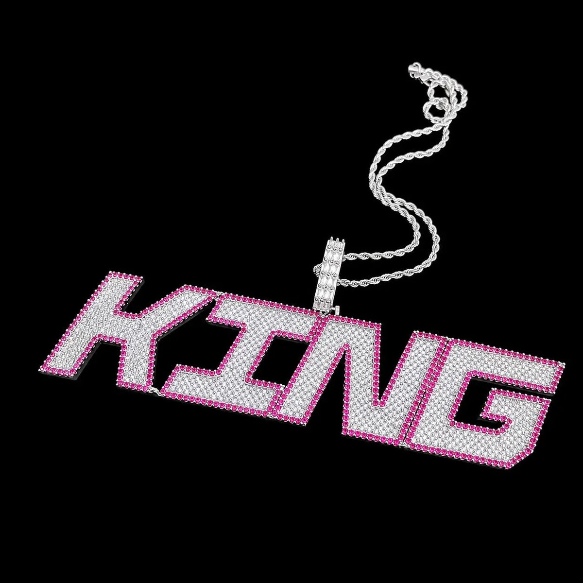 Custom Large Iced-Out Letter Name Pendant