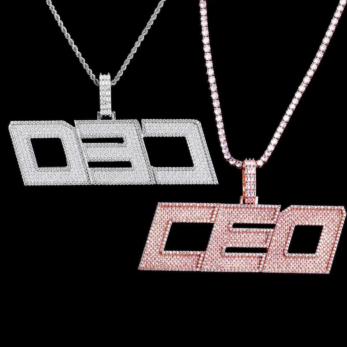 Custom Large Iced-Out Letter Name Pendant