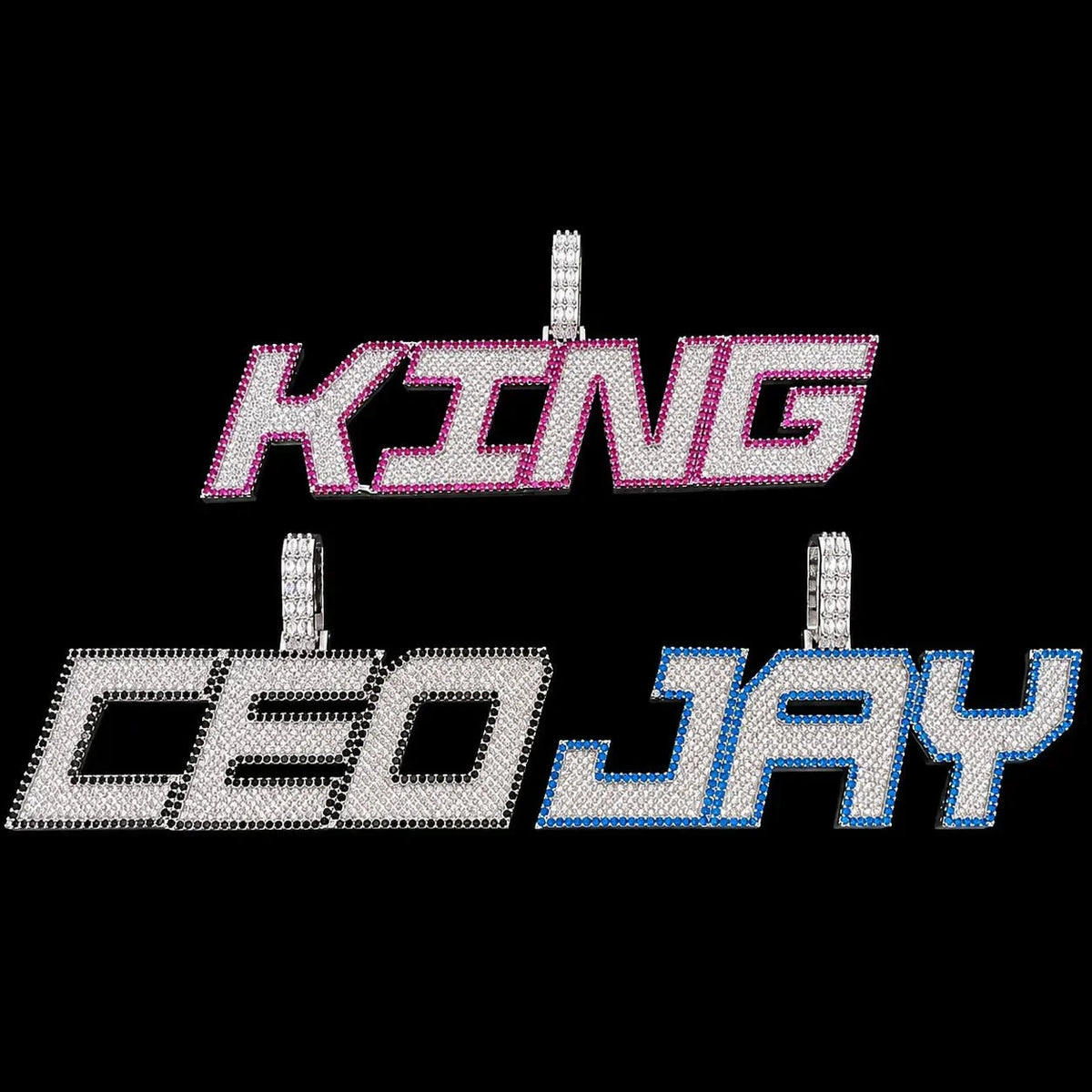 Custom Large Iced-Out Letter Name Pendant