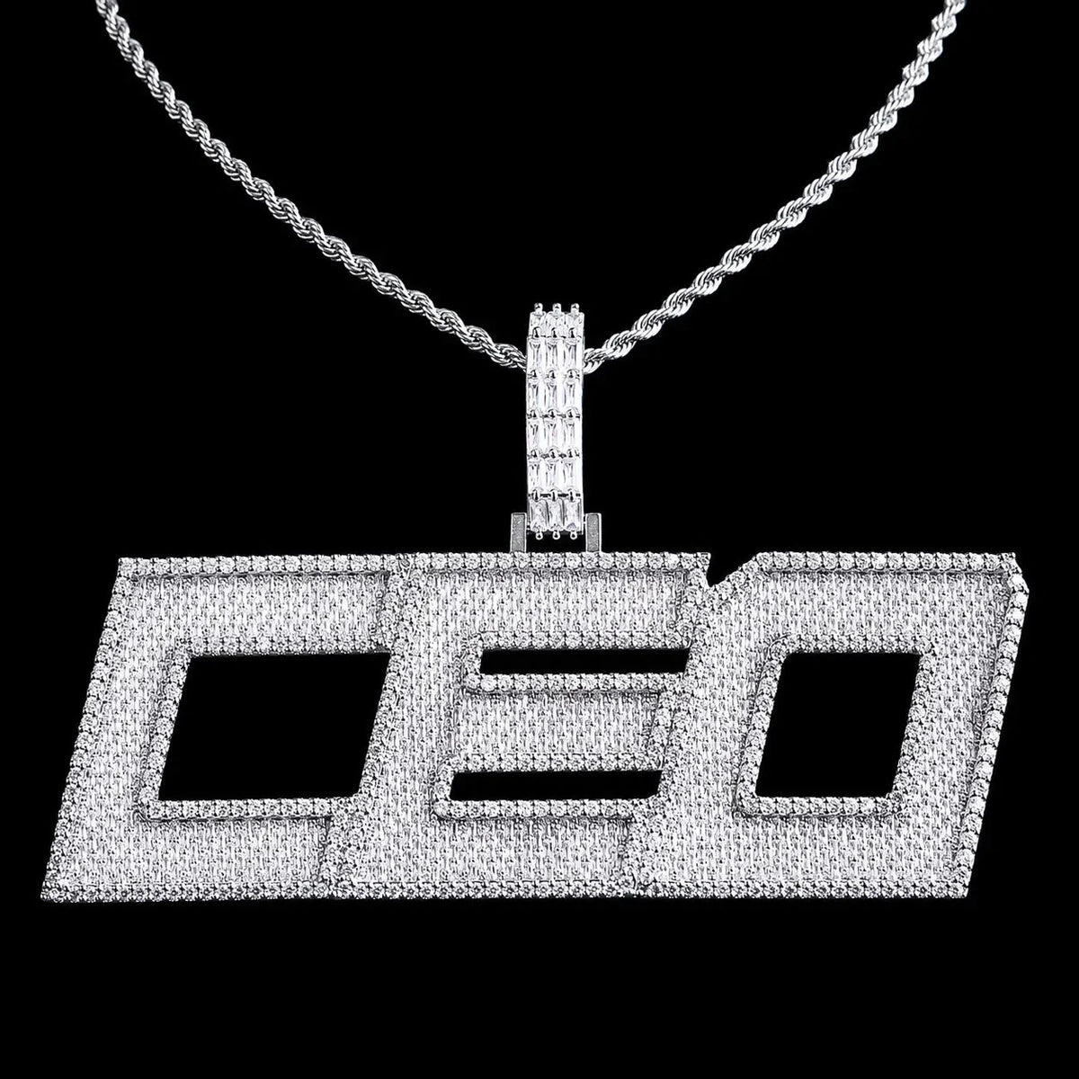 Custom Large Iced-Out Letter Name Pendant
