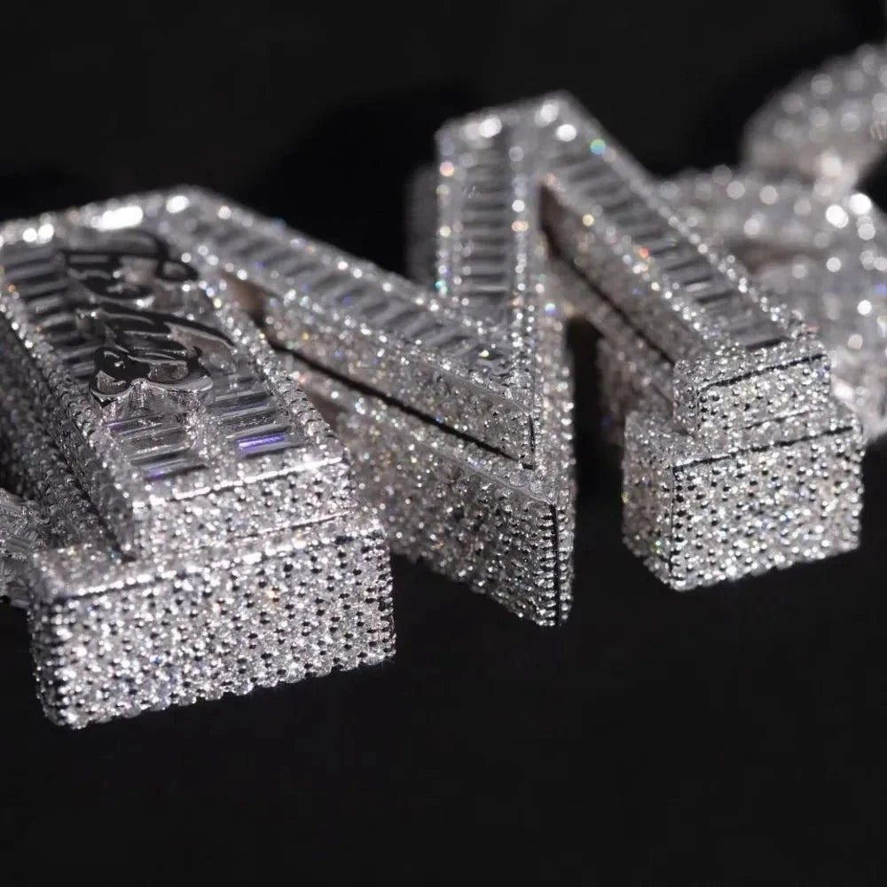 Custom Single-Letter Iced-Out Miami Cuban Chain – 30mm
