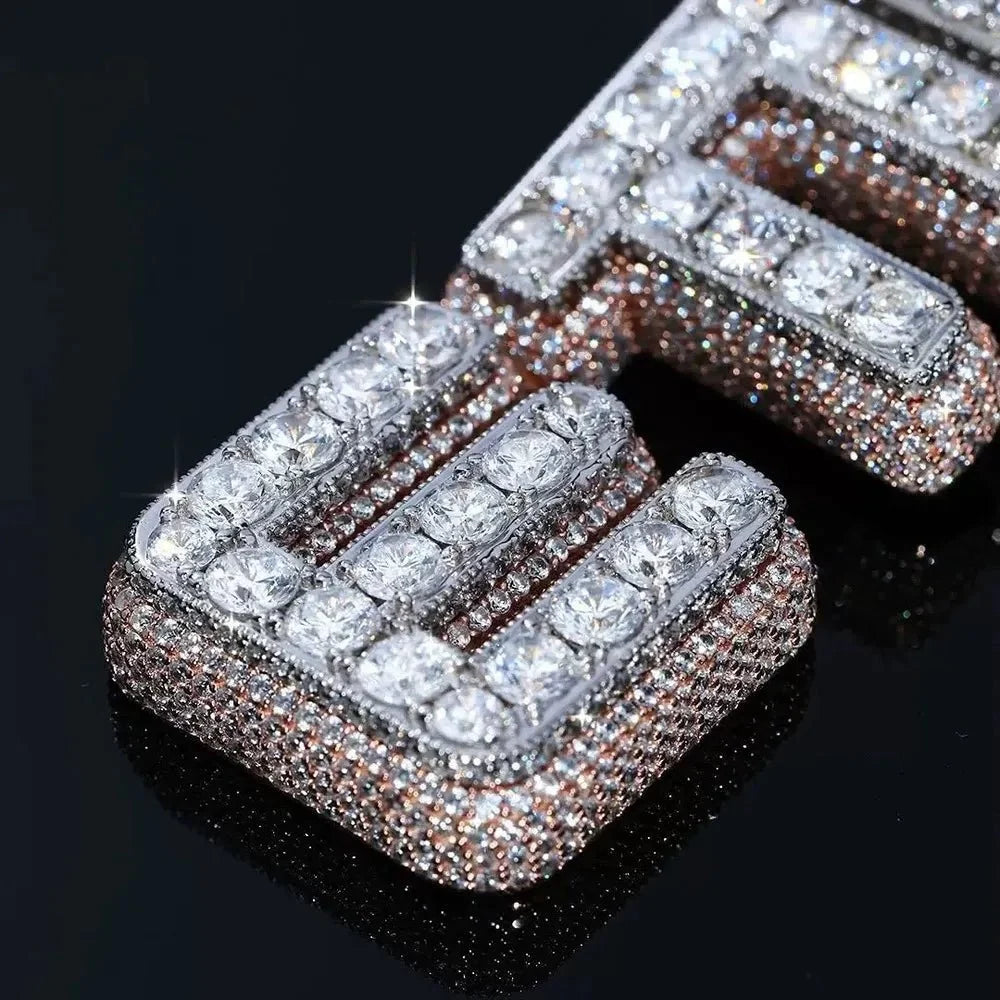 Custom Vertical Diamond-Set Letter Pendant