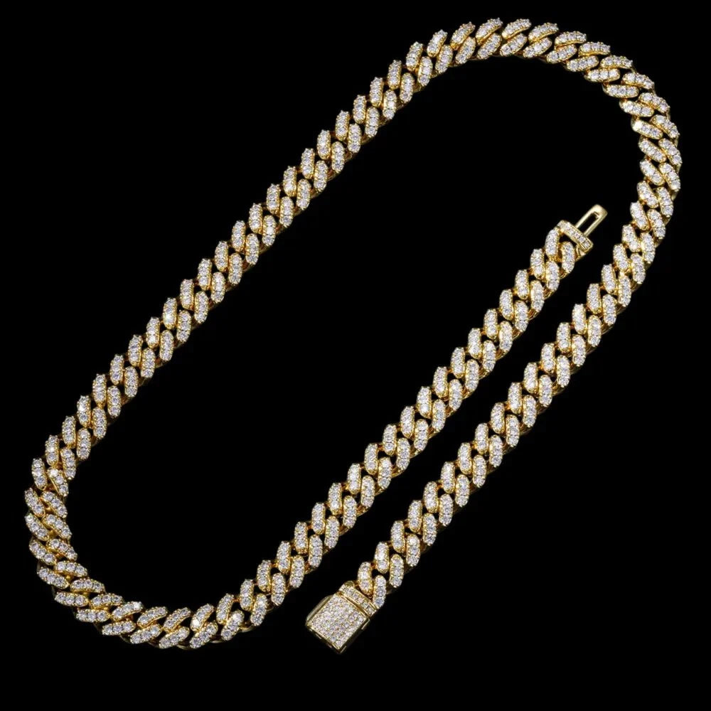 Diamond Prong Iced Cuban Link Chain - 8mm