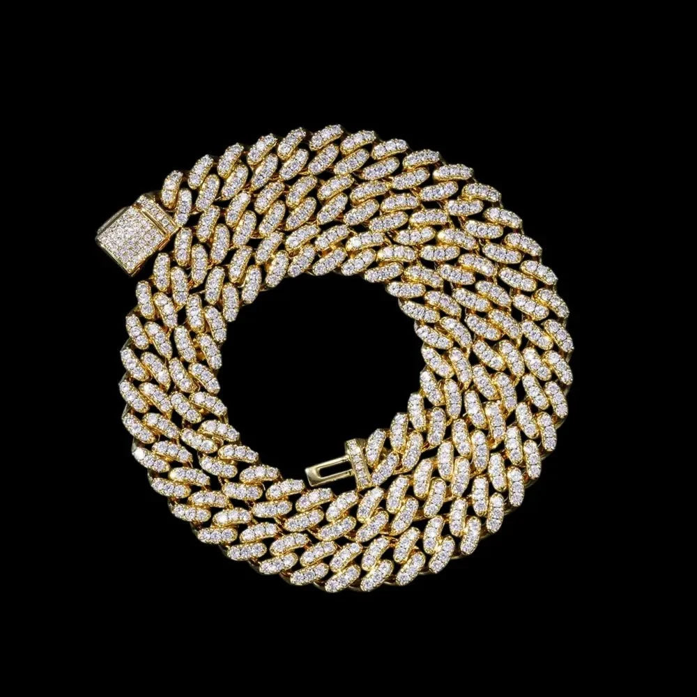 Diamond Prong Iced Cuban Link Chain - 8mm