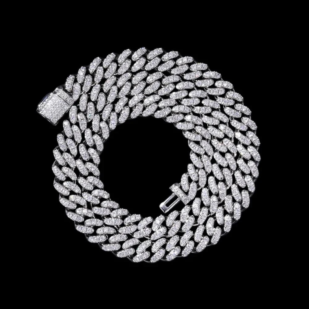 Diamond Prong Iced Cuban Link Chain - 8mm