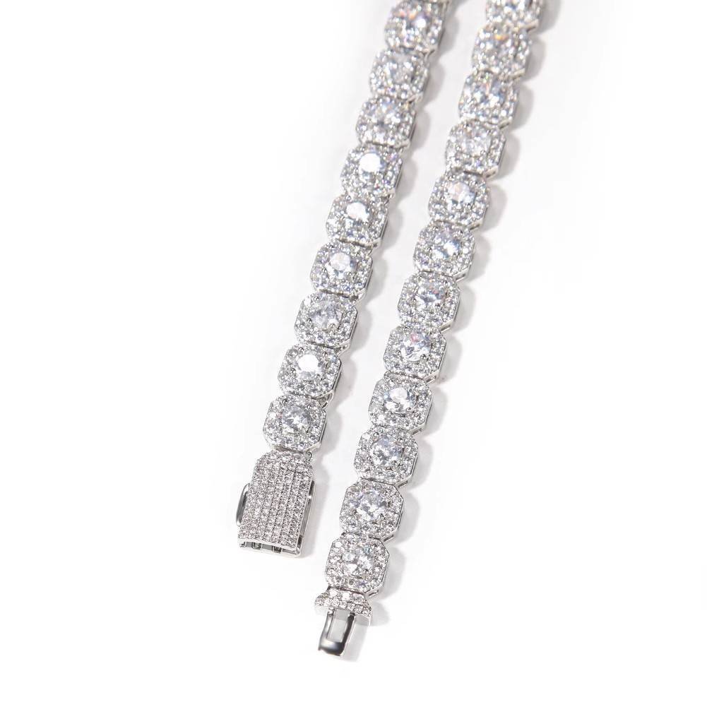 Diamond Square Rock Candy Necklace - 10mm