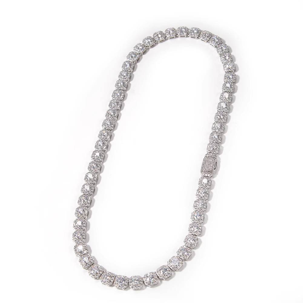 Diamond Square Rock Candy Necklace - 10mm
