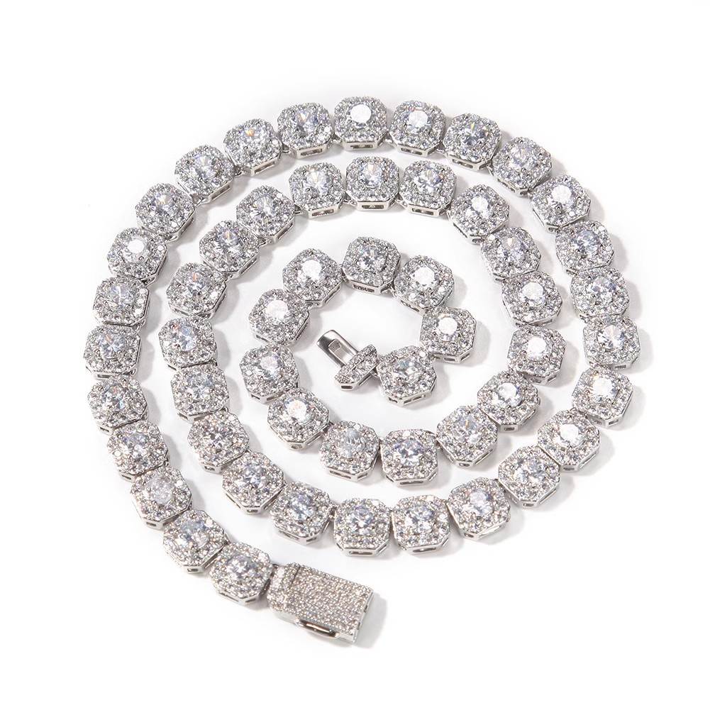 Diamond Square Rock Candy Necklace - 10mm