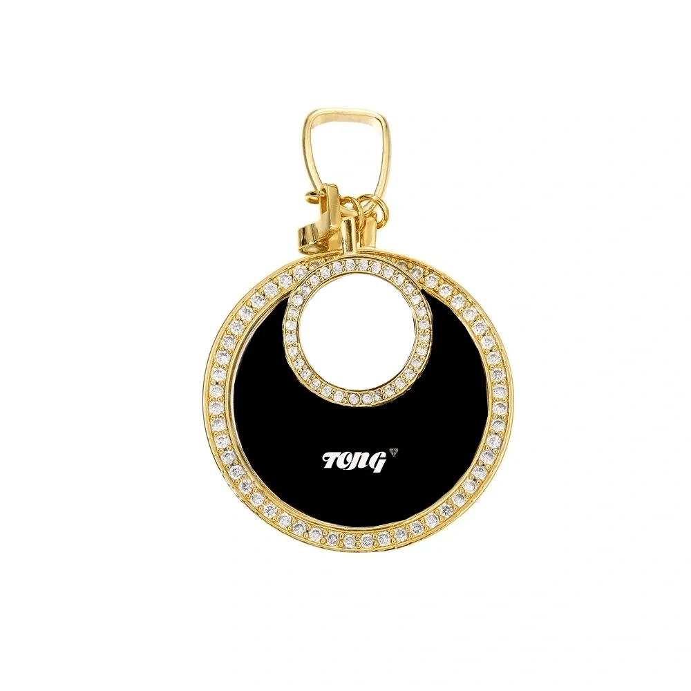 Double Photo Memory Custom Photo Size Round Pendant - 40mm