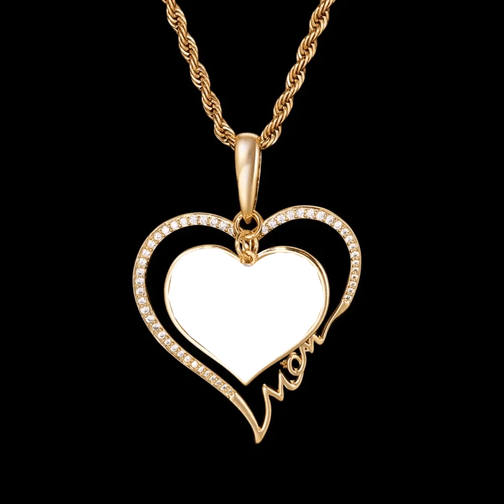 Eternal Love Heart Custom Photo Rotating Pendant - 38mm